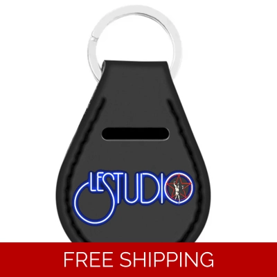 Custom Keychain Le Studio White & Blue Logo Star Man 1